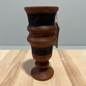 Elegant Brown Wooden Vase